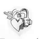 matching lock and key couple tattoos that shows love  tattoo design idea