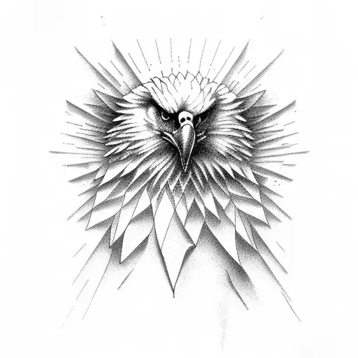 Rose eagle tattoo design idea
