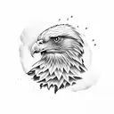 Rose eagle tattoo design idea