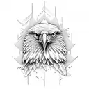 Rose eagle tattoo design idea