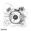 Create a tattoo design that features a vintage record player with grungy music playing tattoo design idea