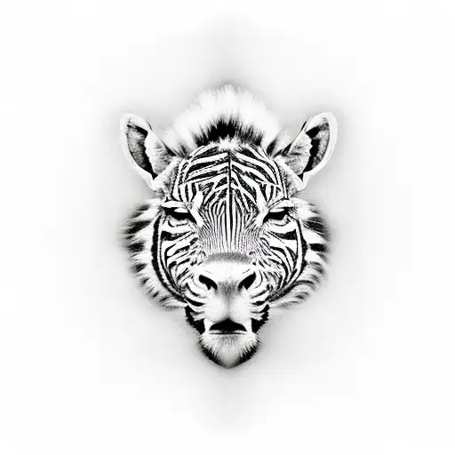 orange zebra tattoo design idea