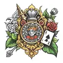 Casino arm theame tattoo design idea