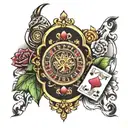 Casino arm theame tattoo design idea