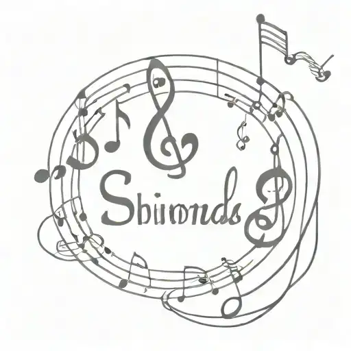 A tattoo of my children's names with some object or style related to music. My children's names are Almog, Gefen and Mel tattoo design idea