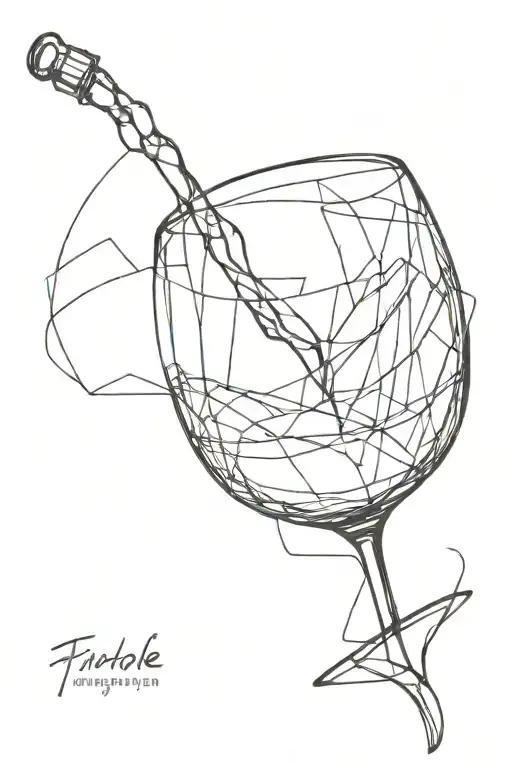 broken glass of wine tattoo design idea