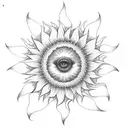 mandala Sunflower with sun rays  tattoo design idea