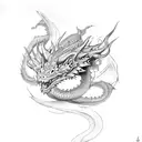  a dragon  wrapped around the forearms tattoo design idea