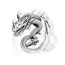  a dragon  wrapped around the forearms tattoo design idea