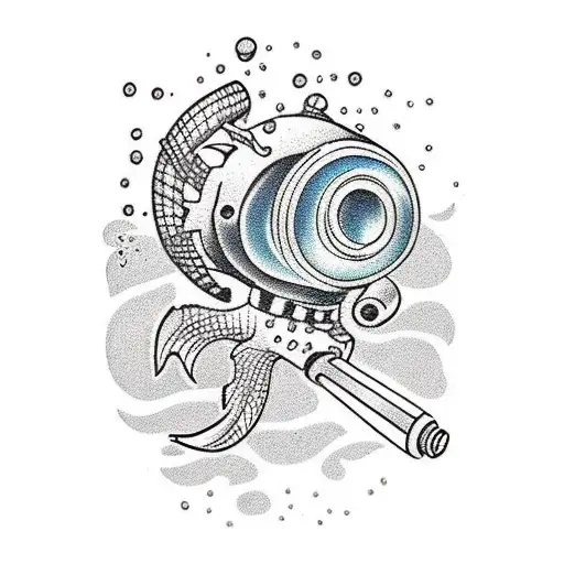 under water, scuba diver tattoo design idea