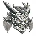 Samurai Susanoo Oni Mask tattoo design idea