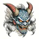 Samurai Susanoo Oni Mask tattoo design idea