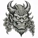 Samurai Susanoo Oni Mask tattoo design idea