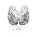Wings with Alaska themes below it tattoo design idea