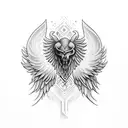 Wings with Alaska themes below it tattoo design idea