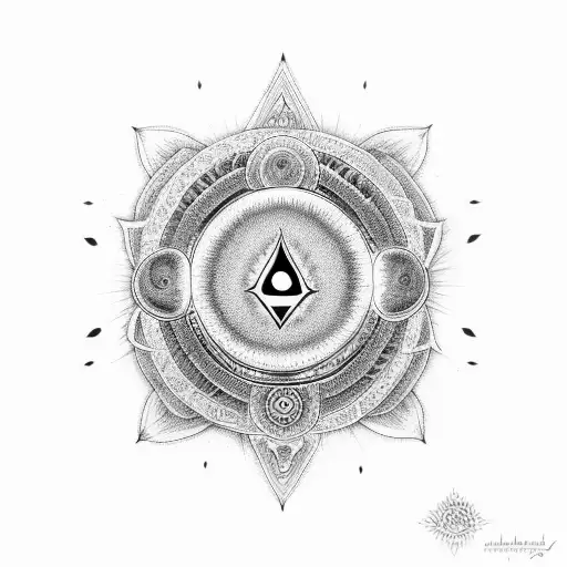 Chakra (Hindu Mythology) with snake  tattoo design idea