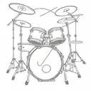 drum set tattoo design idea