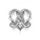 A heart-shaped design with Genaro and Oriana's names intertwined tattoo design idea