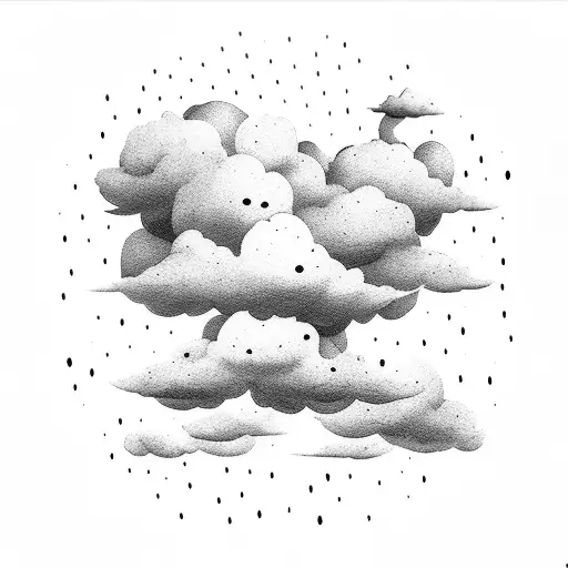 Clouds with Starts tattoo design idea