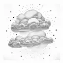Clouds with Starts tattoo design idea