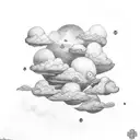 Clouds with Starts tattoo design idea