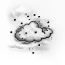 Clouds with Stars tattoo design idea
