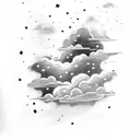 Clouds with Stars tattoo design idea