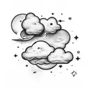 Clouds with Stars tattoo design idea