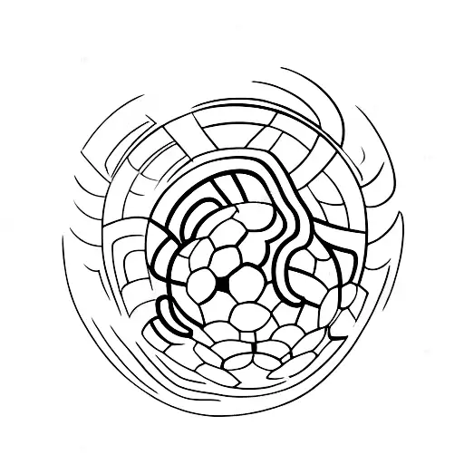 A minimalist tattoo of a soccer player dribbling a ball through a forest tattoo design idea