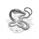 Snake and Aries zodiac tattoo design idea