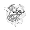 Snake and Aries zodiac tattoo design idea