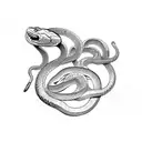 Snake and Aries zodiac tattoo design idea