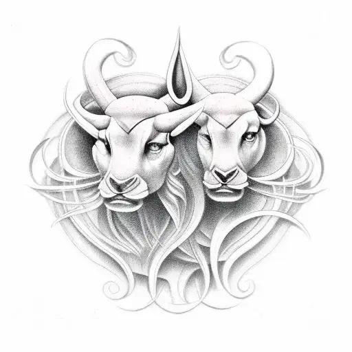 half Taurus & half Capricorn tattoo design idea