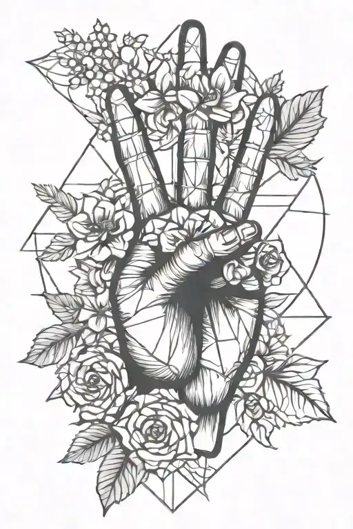 shaka hand sign and flowers  tattoo design idea