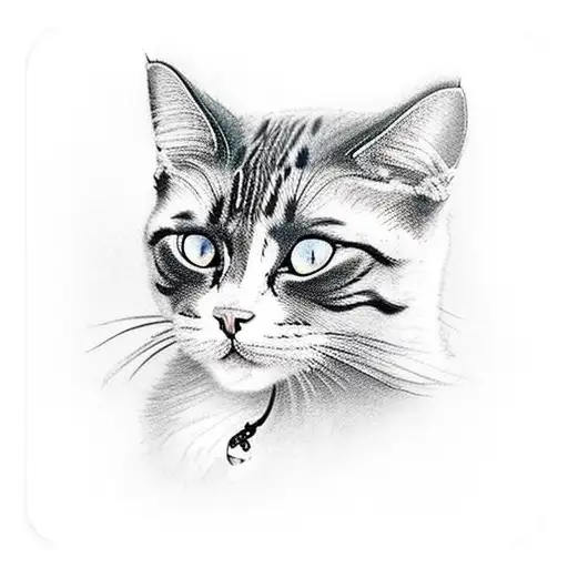 cat doing a yoga pose in a nature setting with a dark twist tattoo design idea