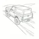 ford bronco going down the interstate tattoo design idea