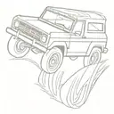 ford bronco going down the interstate tattoo design idea