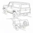 ford bronco going down the interstate tattoo design idea