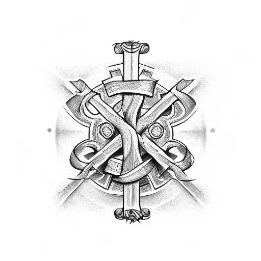 Bible verse and crosses tattoo design idea