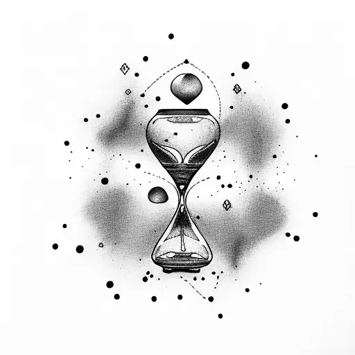 hourglass Amor fati tattoo design idea