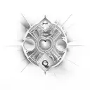 hourglass Amor fati tattoo design idea