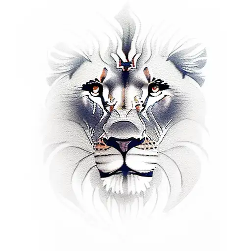 A majestic lion standing tall in a dense forest tattoo design idea