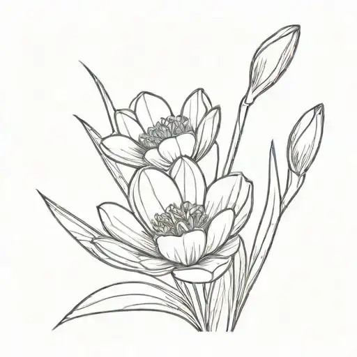 crocus tattoo design idea