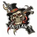 lettering "OutLaw" tattoo design idea