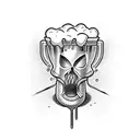 beer in shower tattoo design idea