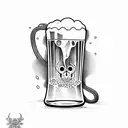 beer in shower tattoo design idea