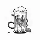 beer in shower tattoo design idea