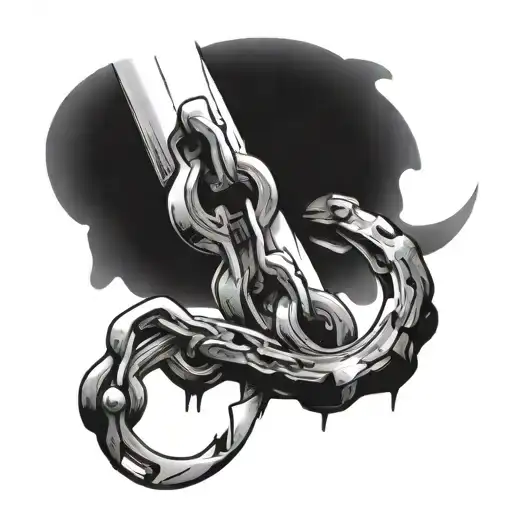 Broken Chain tattoo design idea