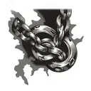 Broken Chain tattoo design idea