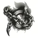 Broken Chain tattoo design idea